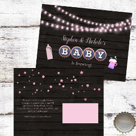 Rustic Baby Brygger Rosa Baby Shower Vykort