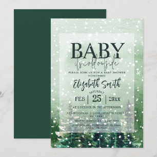 Rustic Baby Det är Kall utanför babyskabinka Inbjudningar