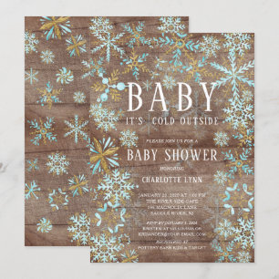 Rustic Baby Det är Kall utanför Boys Baby Shower Inbjudningar