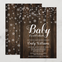Rustic Baby Det är Kall utanför Winter Baby Shower