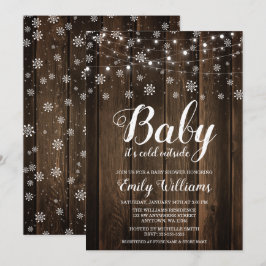 Rustic Baby Det är Kall utanför Winter Baby Shower Inbjudningar