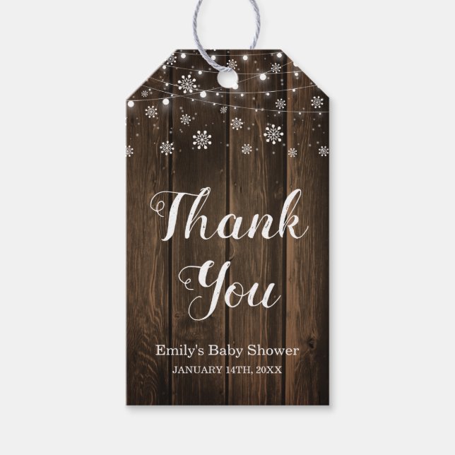Rustic Baby Det är Kall utanför Winter Baby Shower Presentetikett (Framsidan)