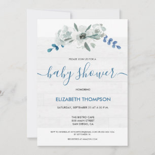 Rustic Baby dusch Anpassningsbar Watercolor blommi