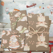 Rustic Baby Första julen Nalle Fox Santa