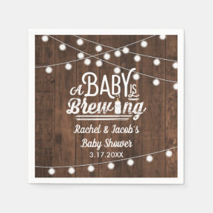 Rustic Baby håller på att blåsa babyskor Pappersservett