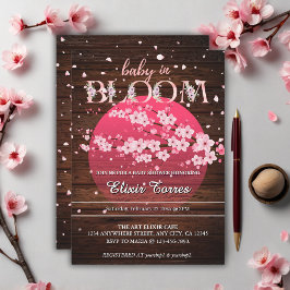 Rustic Baby i Blommarna Bloom Sakura Cherry Inbjudningar