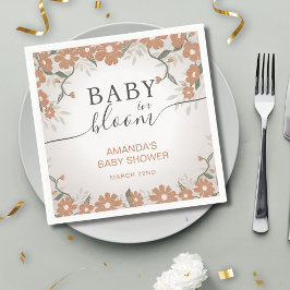 Rustic Baby i Bloom Flowers Daisy Shower Pappersservett