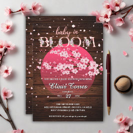 Rustic Baby i Bloom Sakura Cherry Blommar Invita Inbjudningar