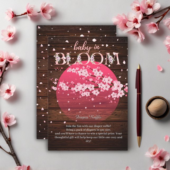 Rustic Baby i Bloom Sakura Körsbärsblomning  Tilläggskort (Skapare uppladdad)