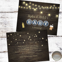 Rustic Baby Is Brewing Gold Baby Shower