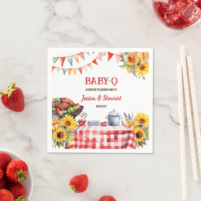 Rustic BABY-Q Barbecue Picnic Solros Play Pappersservett (Insitu)