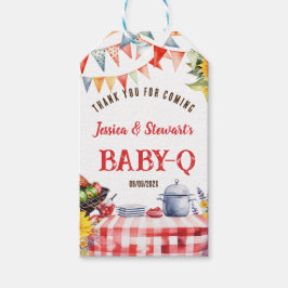 Rustic BABY-Q Barbecue Picnic Solros Tack Presentetikett