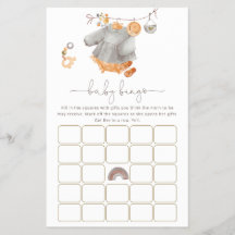 Rustic Baby Shower Bingo Game Flyer