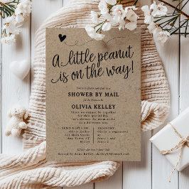 Rustic Baby SHOWER BY MAIL, Little Peanut, Kraft Inbjudningar