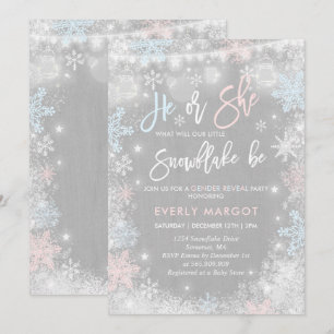 Rustic Baby Shower för Vinter-Gender-uppvisning Inbjudningar