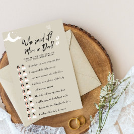 Rustic Baby Shower Game som sa det? Mamma eller Pa