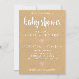 Rustic Baby Shower-inbjudan Inbjudningar