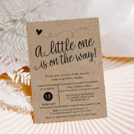 Rustic Baby Shower, Kraft, Gender Neutral Inbjudningar