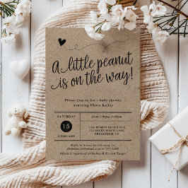 Rustic Baby Shower, Little Peanut, Kraft Inbjudningar