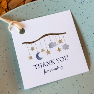 Rustic Baby Shower Night Himlar Mobile Gåvor Etiketter