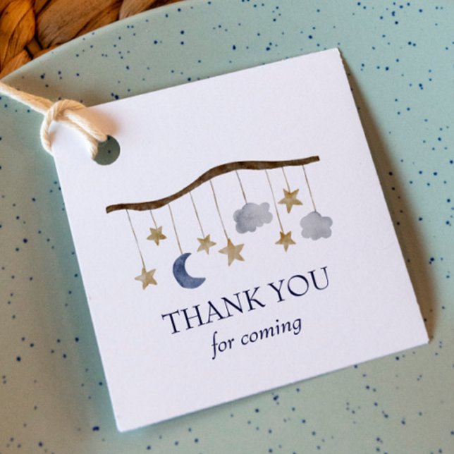 Rustic Baby Shower Night Himlar Mobile Gåvor Etiketter (Skapare uppladdad)