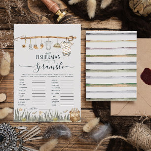 Rustic Baby Shower Ord Scramble Reel Roligt Fishin