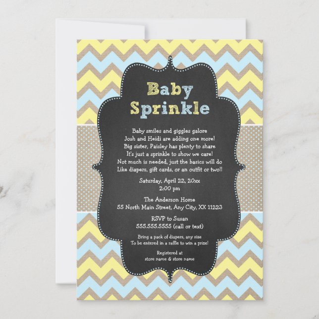 Rustic Baby Sprinkle Inbjudan / neutralt babydusch (Framsida)