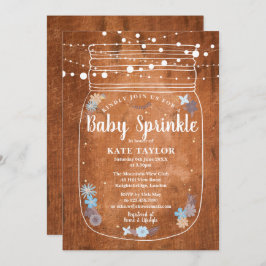 Rustic Baby Sprinkle Mason Burk String Ljus Inbjudningar