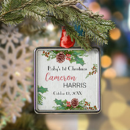 Rustic Baby's 1st Christmas Best Gift Photo  Julgransprydnad Metall