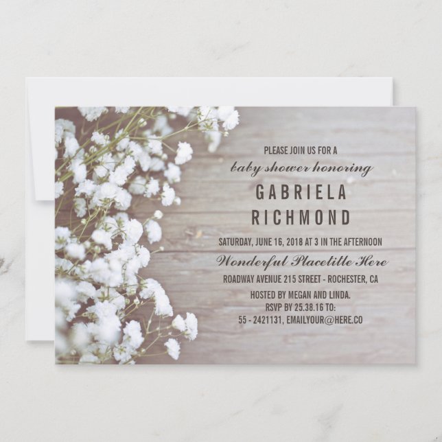 Rustic Baby's Band Barn Wood Baby Shower Inbjudningar (Framsida)