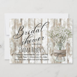 Rustic Baby's Band Blommigt Burk Wood Möhippa Inbjudningar