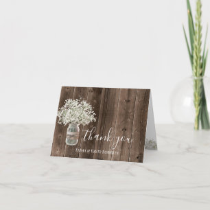 Rustic Baby's Band Blommigt Burk Wood Tack Kort