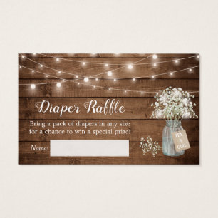 Rustic Baby's Band Blommigt Ljus Diaper Raffle Raf Visitkort