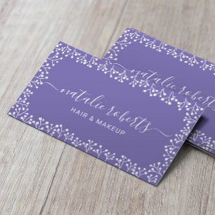 Rustic Baby's Band Flowers Lila Salon & Spa Visitkort