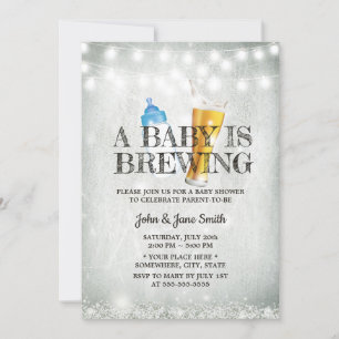 Rustic Baby's Band Light Beer Baby Shower Inbjudningar