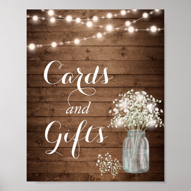 Rustic Baby's Band Ljus Cards and Gifts Sign Poster (Framsidan)
