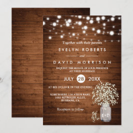 Rustic Baby's Band Ljus Formal Bröllop Inbjudningar