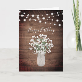 Rustic Baby's Band Ljus Mason Burk Birthday Kort