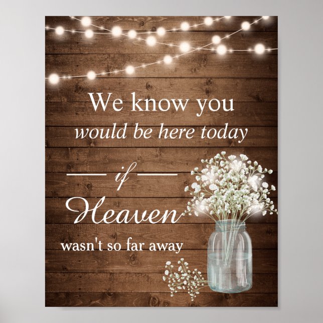 Rustic Baby's Band Ljus Remembrance Sign Poster (Framsidan)