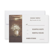 Rustic Baby's Band Mason Burk Bröllop OSA Card