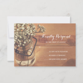 Rustic Baby's Band Mason Burk Wood Bröllop OSA Kort