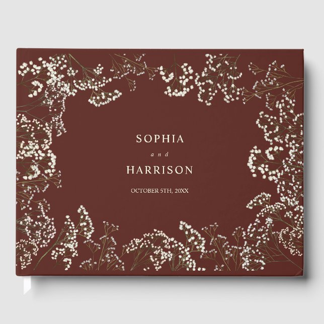 Rustic Baby's Band Red Bröllop Gästböcker (Framsida)