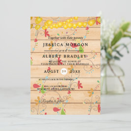 Rustic Baby's Band String Ljus Formal Bröllop Inbjudningar