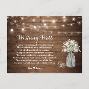 Rustic Baby's Band String Ljus Wishing well Vykort