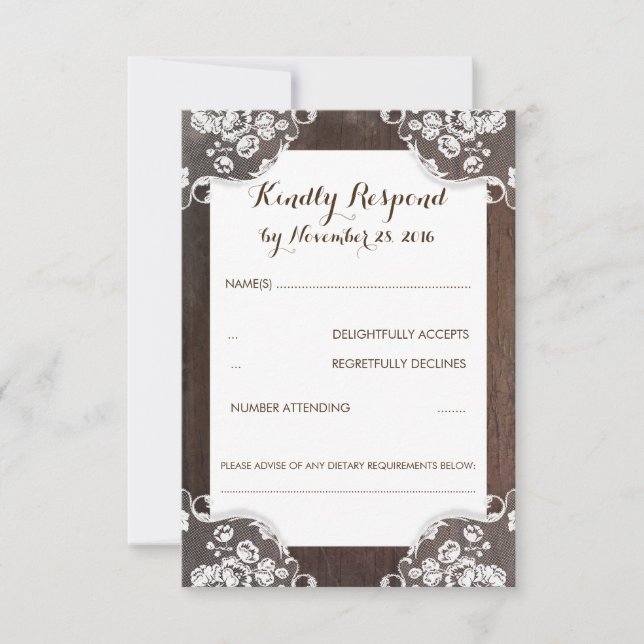 Rustic Baby's Band Wood and Snöre Bröllop OSA (Framsida)