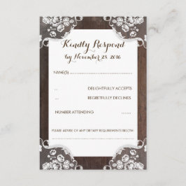 Rustic Baby's Band Wood and Snöre Bröllop OSA Kort