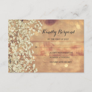 Rustic Baby's Band Wood Bröllop OSA Kort