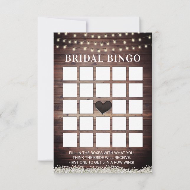 Rustic Baby's Bingo Cards av Möhippa av utandnings (Framsida)