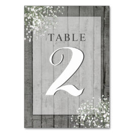 RUSTIC BABY'S BREATH BORD Card Bordsnummer