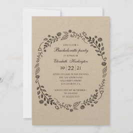 Rustic bachelorette Party. Botaniska land Inbjudningar